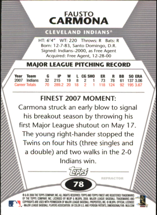 B1772- 2008 Finest Baseball Card #s 1-150 Inserts -You Pick- 15+ FREE US SHIP - Picture 282 of 332