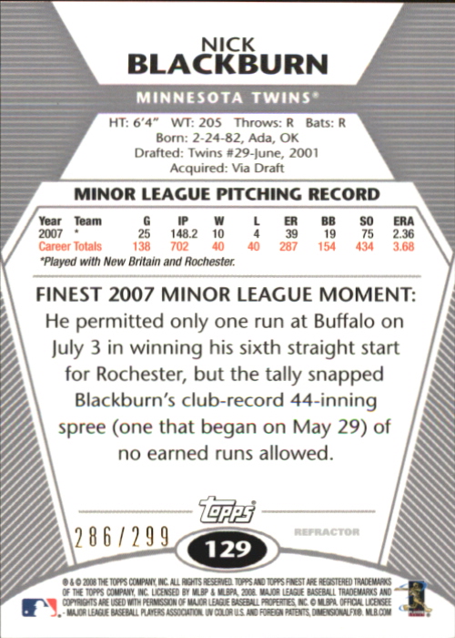 B1772- 2008 Finest Baseball Card #s 1-150 Inserts -You Pick- 15+ FREE US SHIP - Picture 309 of 332