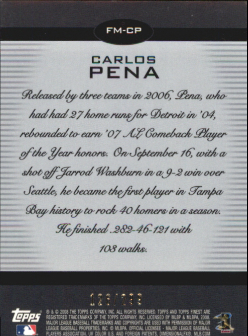 B1772- 2008 Finest Baseball Card #s 1-150 Inserts -You Pick- 15+ FREE US SHIP - Picture 271 of 332