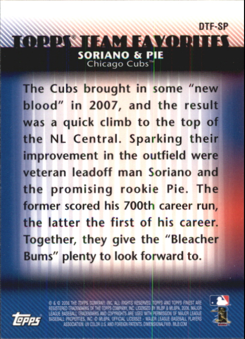 2006 Topps Finest Baseball Alfonso Soriano Washington 