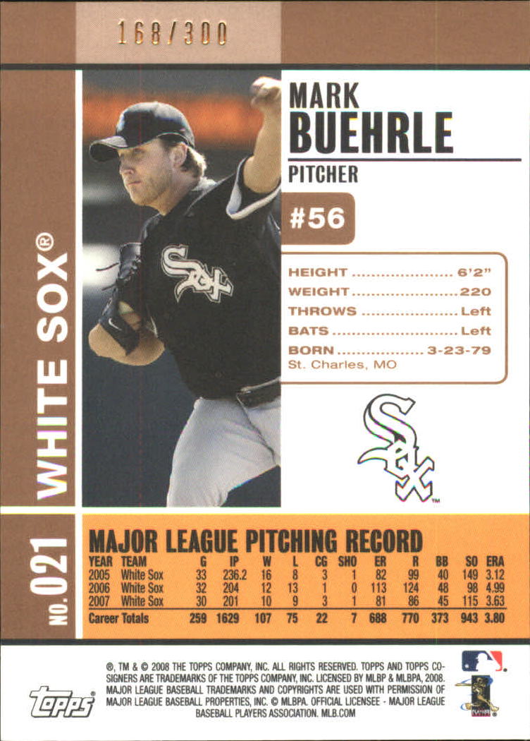 2008 Topps Co-Signers Silver Bronze #21a Mark Buehrle back image
