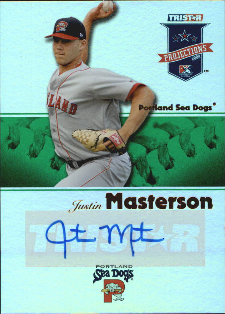 2008 TRISTAR PROjections Autographs Reflectives Green #339 Justin Masterson