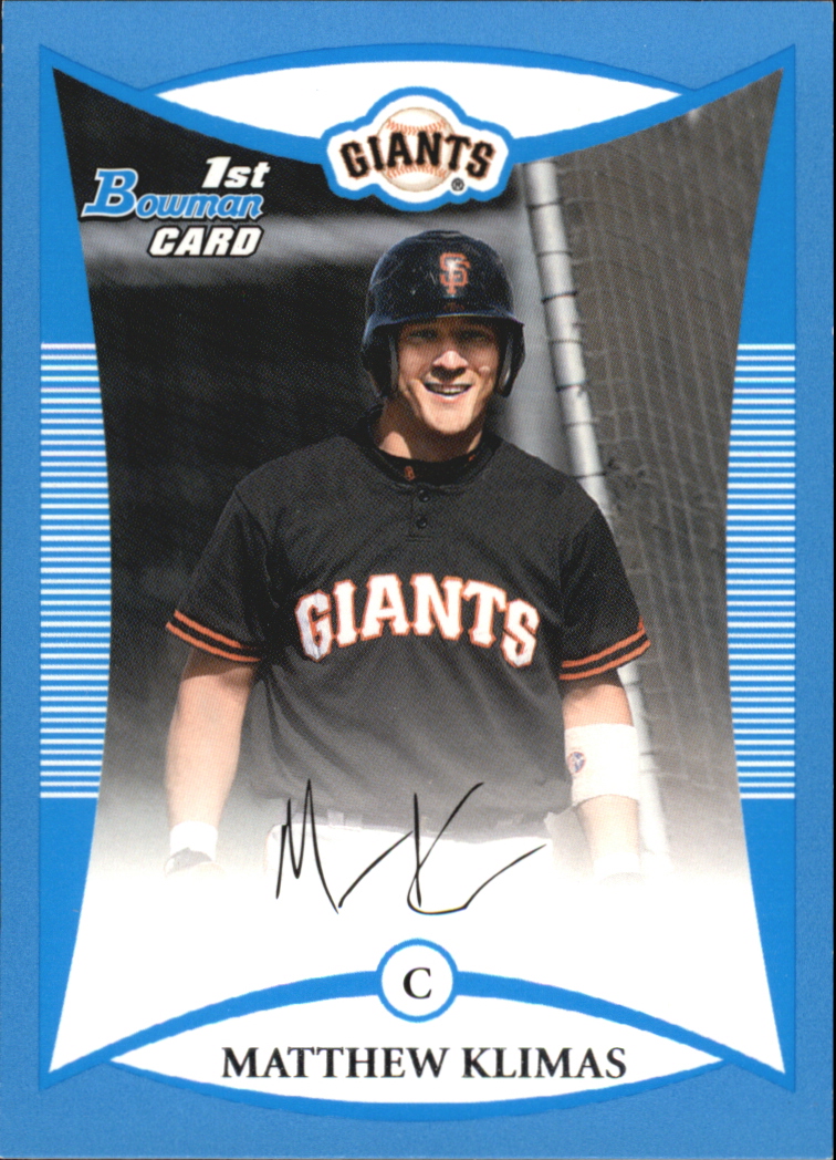 2008 Bowman Baseball "Prospects Blue" Parallel Insert Cards - Picture 26 of 31