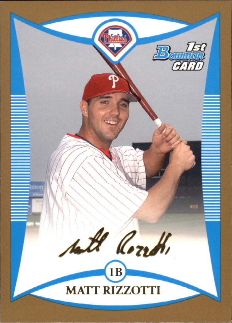2008 Bowman Baseball "Prospects Gold" Insert Parallel Cards - Picture 114 of 151