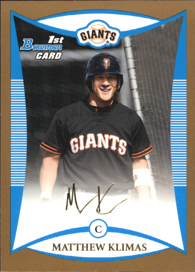 2008 Bowman Baseball "Prospects Gold" Insert Parallel Cards - Picture 118 of 151