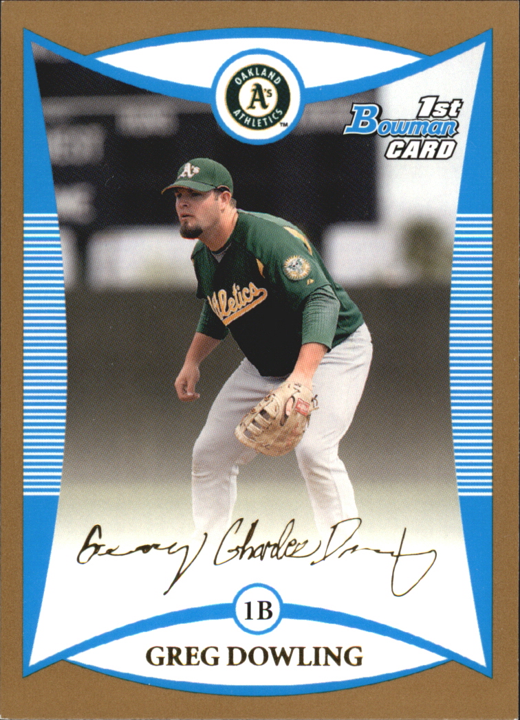 2008 Bowman Baseball "Prospects Gold" Insert Parallel Cards - Picture 138 of 151