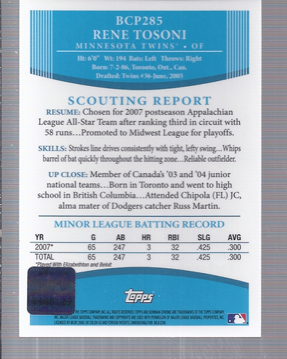 A0170- 2008 Bowman Chrome Prospects BB + Einsätze -du Pick- 15 + Gratis US - Bild 411 von 445