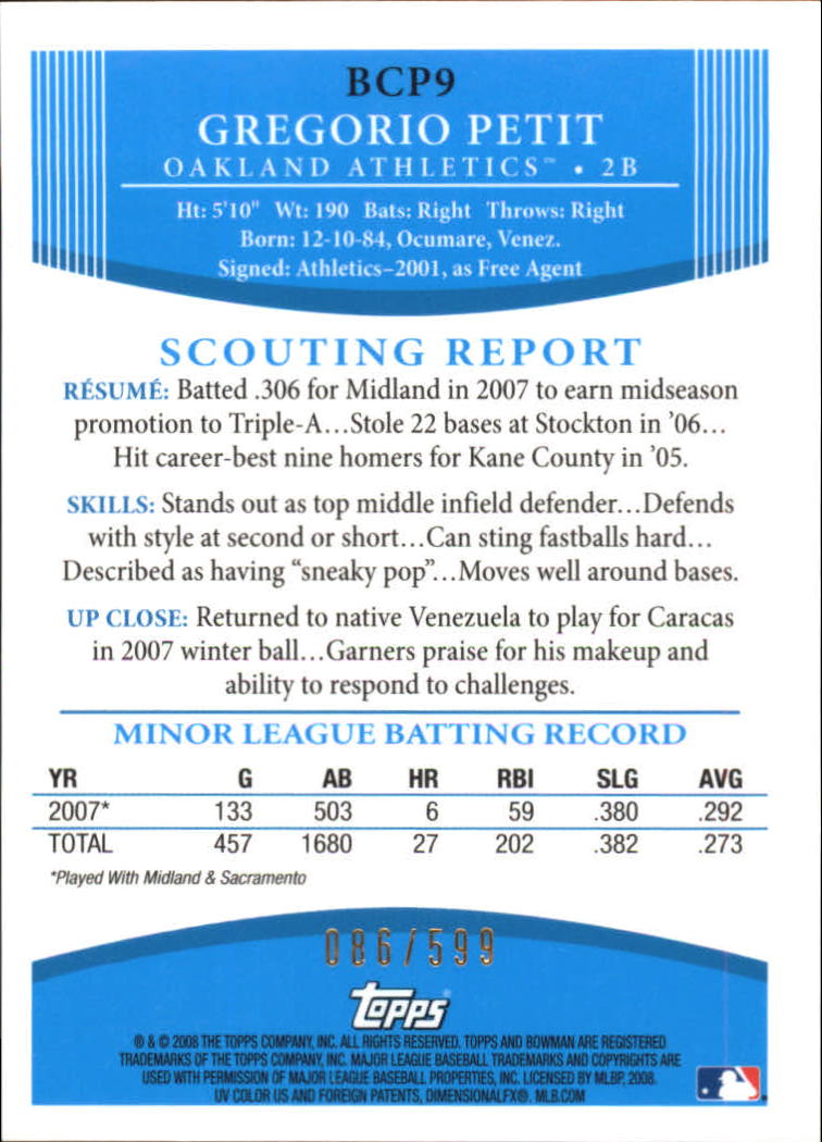 A0170- 2008 Bowman Chrome Prospects BB + Einsätze -du Pick- 15 + Gratis US - Bild 420 von 445