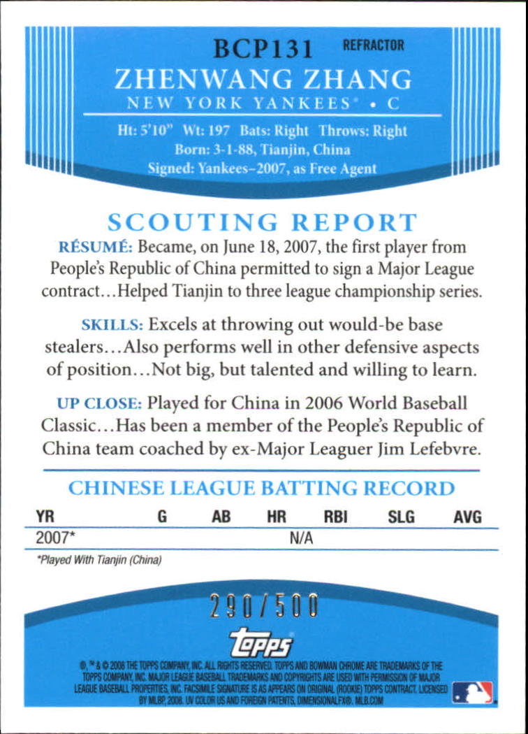 A0170- 2008 Bowman Chrome Prospects BB + Einsätze -du Pick- 15 + Gratis US - Bild 435 von 445