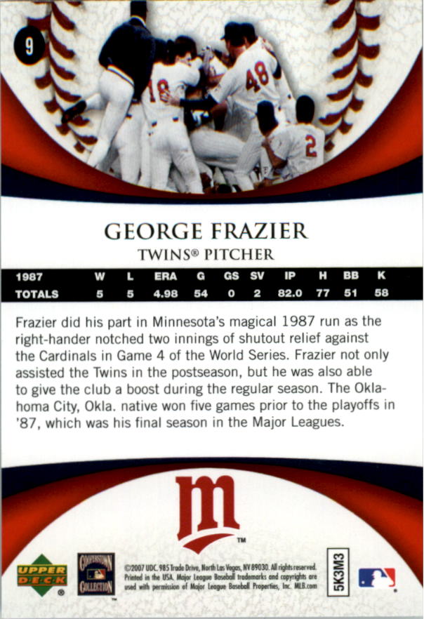 2007 Twins Upper Deck 1987 20th Anniversary #9 George Frazier back image