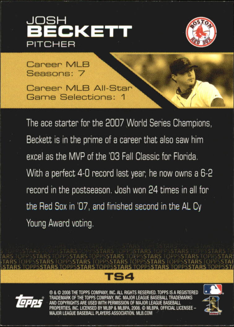 2008 Topps Baseball Topps Stars Insert Singles - You Choose - Picture 8 of 29