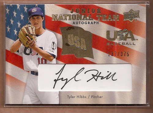 2008 Upper Deck USA Junior National Team Autographs #HI Tyler Hibbs/375