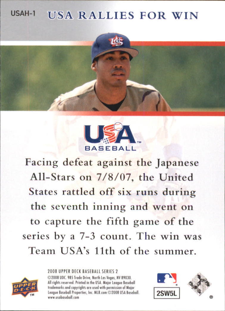 2008 Upper Deck USA National Team Highlights #H1 Game 1 back image
