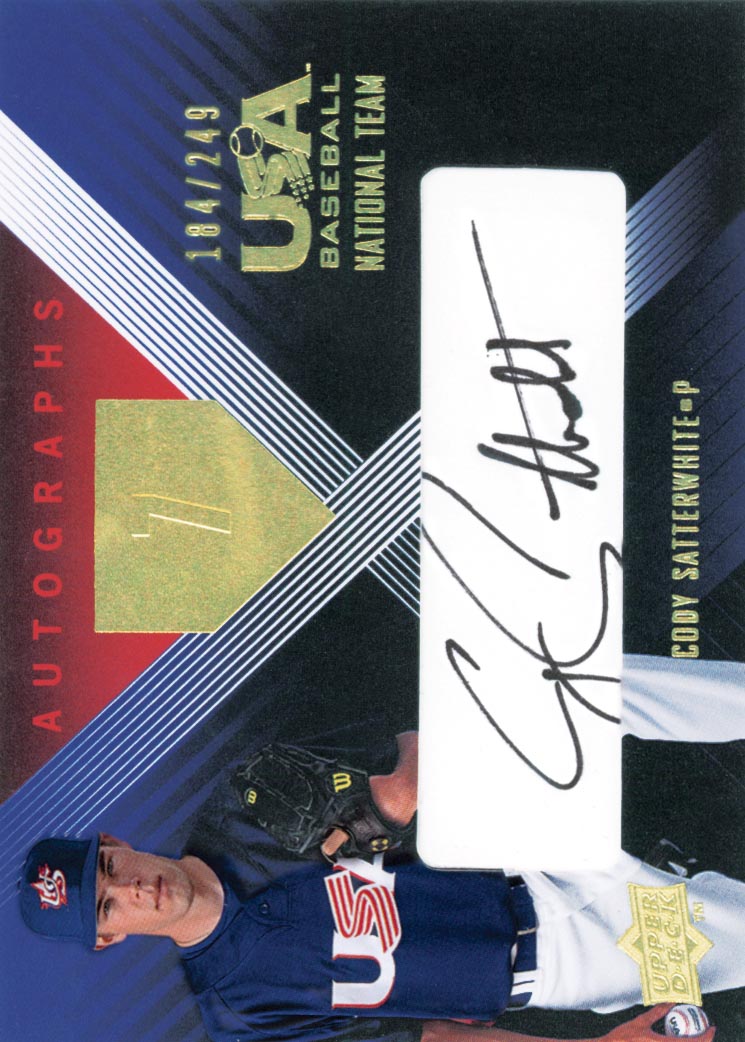 2008 USA Baseball National Team Signatures Black #21 Cody Satterwhite