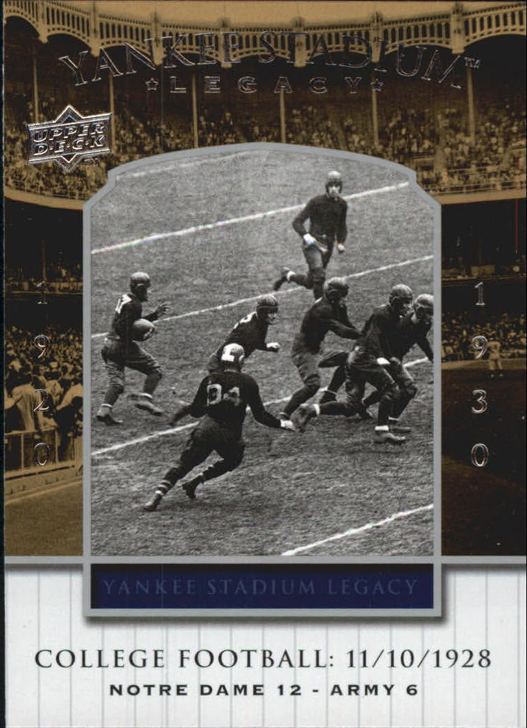 2008 Upper Deck Yankee Stadium Legacy Collection Historical Moments #473 Notre Dame v. Army