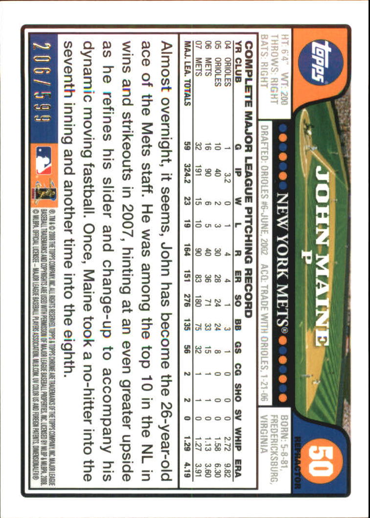 B4865- 2008 Topps Chrome BB Card #s 1-220 +Inserts -You Pick- 15+ FREE US SHIP - Picture 291 of 323