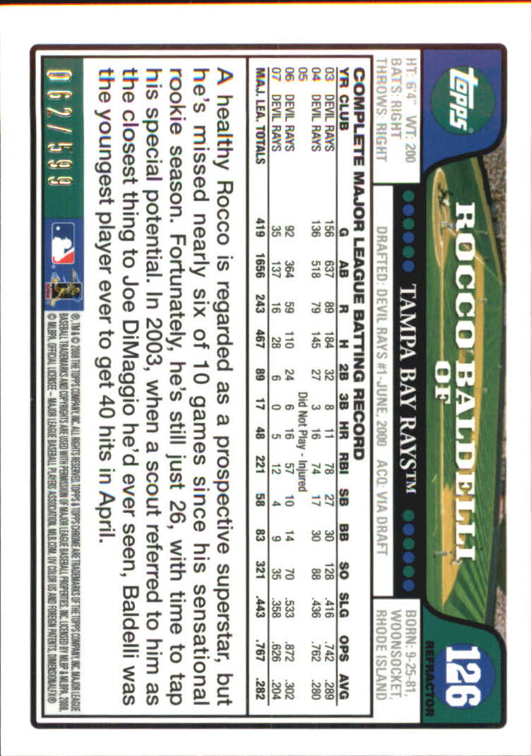 B4865- 2008 Topps Chrome BB Card #s 1-220 +Inserts -You Pick- 15+ FREE US SHIP - Picture 295 of 323