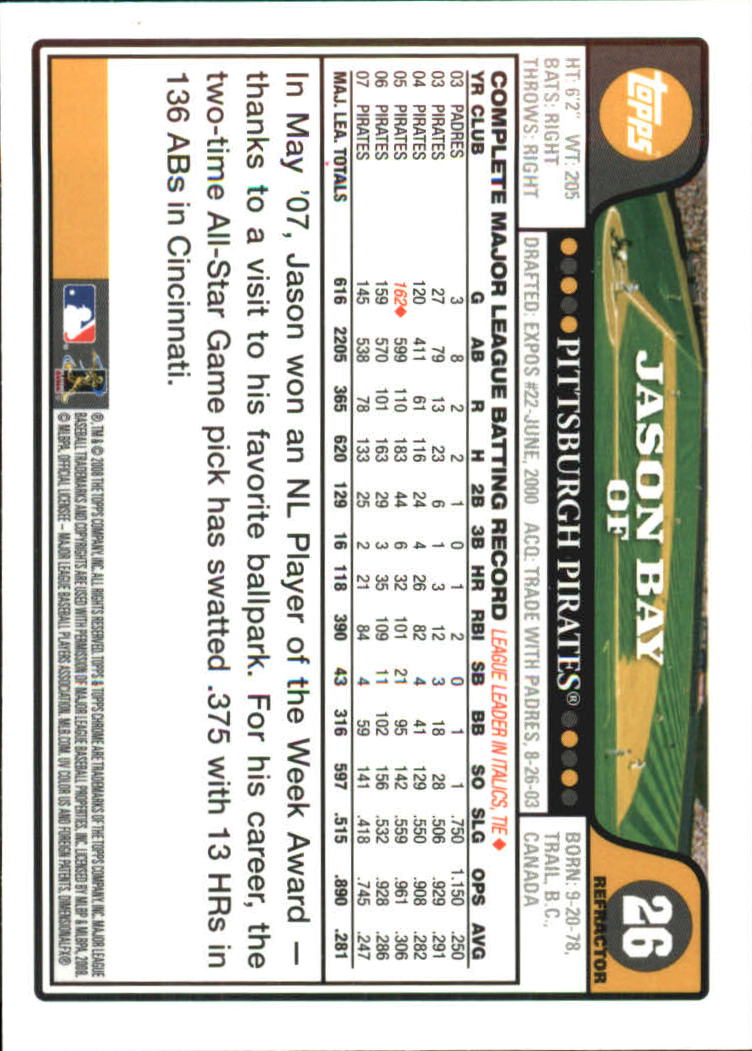 2008 Topps Chrome Baseball Refractor Singles - You Choose - Bild 21 von 266