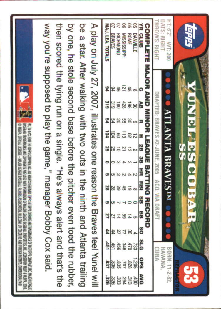 2008 Topps Chrome Baseball Refractor Singles - You Choose - Bild 59 von 266