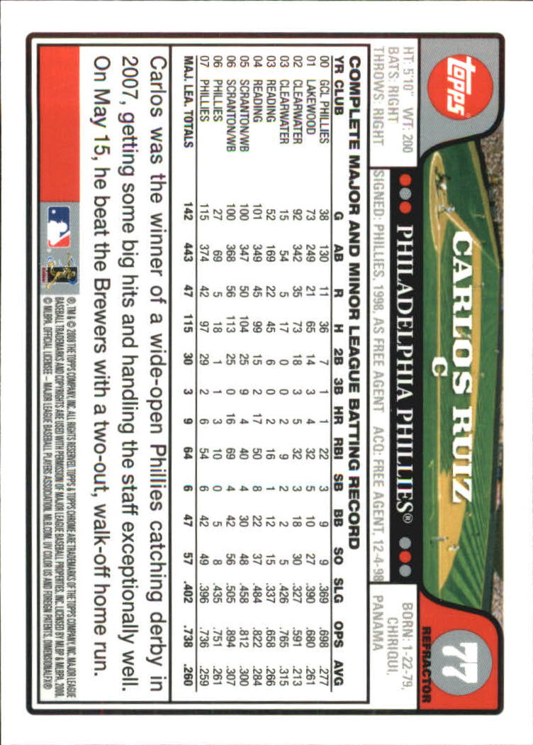 2008 Topps Chrome Baseball Refractor Singles - You Choose - Bild 85 von 266
