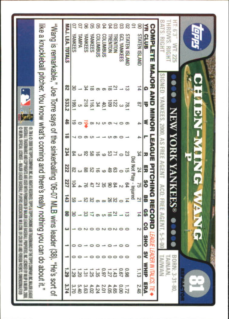 2008 Topps Chrome Baseball Refractor Singles - You Choose - Bild 91 von 266