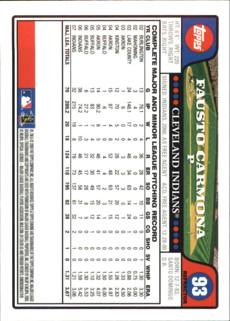 2008 Topps Chrome Baseball Refractor Singles - You Choose - Bild 105 von 266