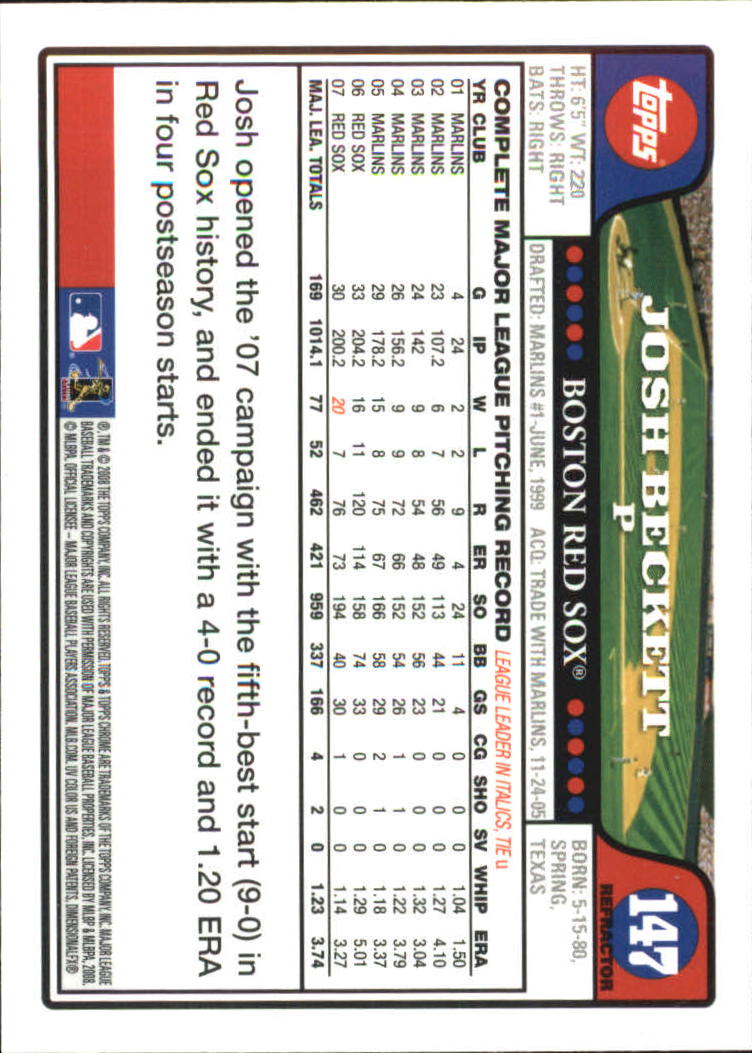 2008 Topps Chrome Baseball Refractor Singles - You Choose - Bild 167 von 266