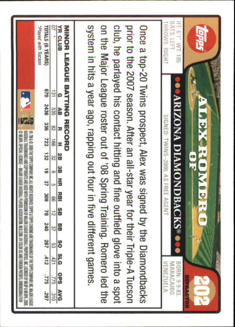2008 Topps Chrome Baseball Refractor Singles - You Choose - Bild 242 von 266