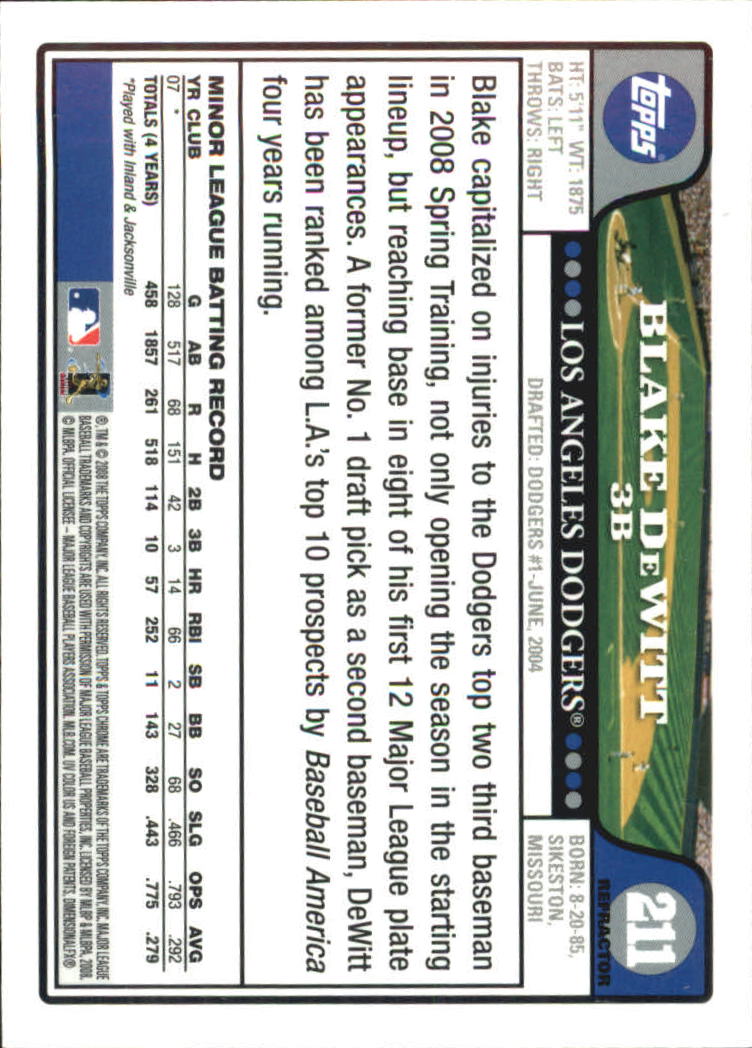 2008 Topps Chrome Baseball Refractor Singles - You Choose - Bild 252 von 266