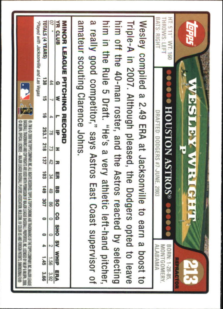 2008 Topps Chrome Baseball Refractor Singles - You Choose - Bild 254 von 266