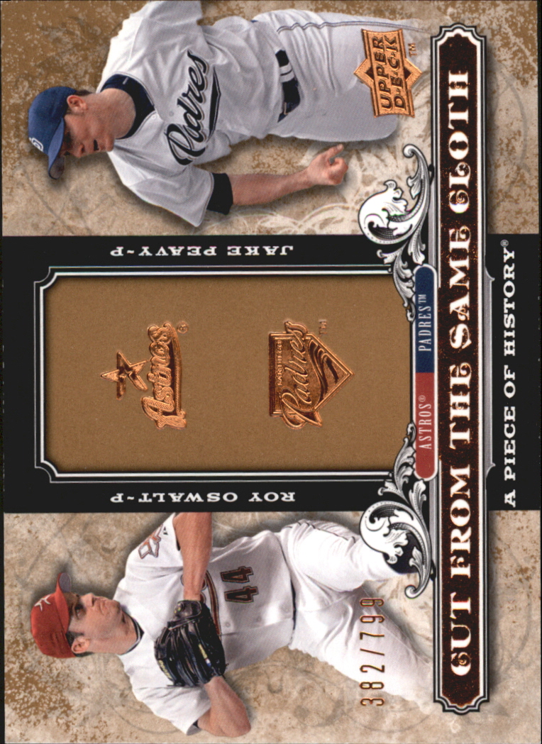 2008 UD A Piece of History Cut From the Same Cloth #PO Roy Oswalt/Jake Peavy