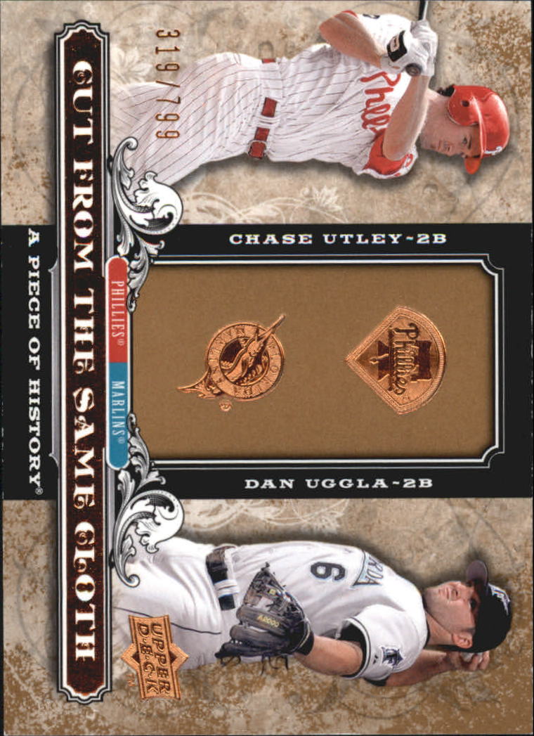2008 UD A Piece of History Cut From the Same Cloth #UU Chase Utley/Dan Uggla