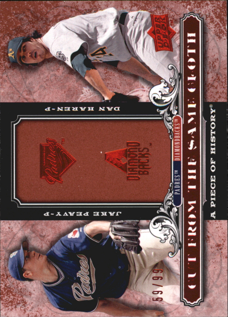 2008 UD A Piece of History Cut From the Same Cloth Red #HP Jake Peavy/Dan Haren