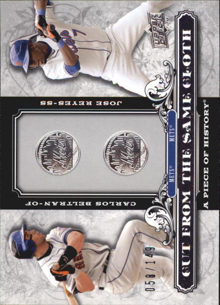 2008 UD A Piece of History Cut From the Same Cloth Silver #BR Carlos Beltran/Jose Reyes