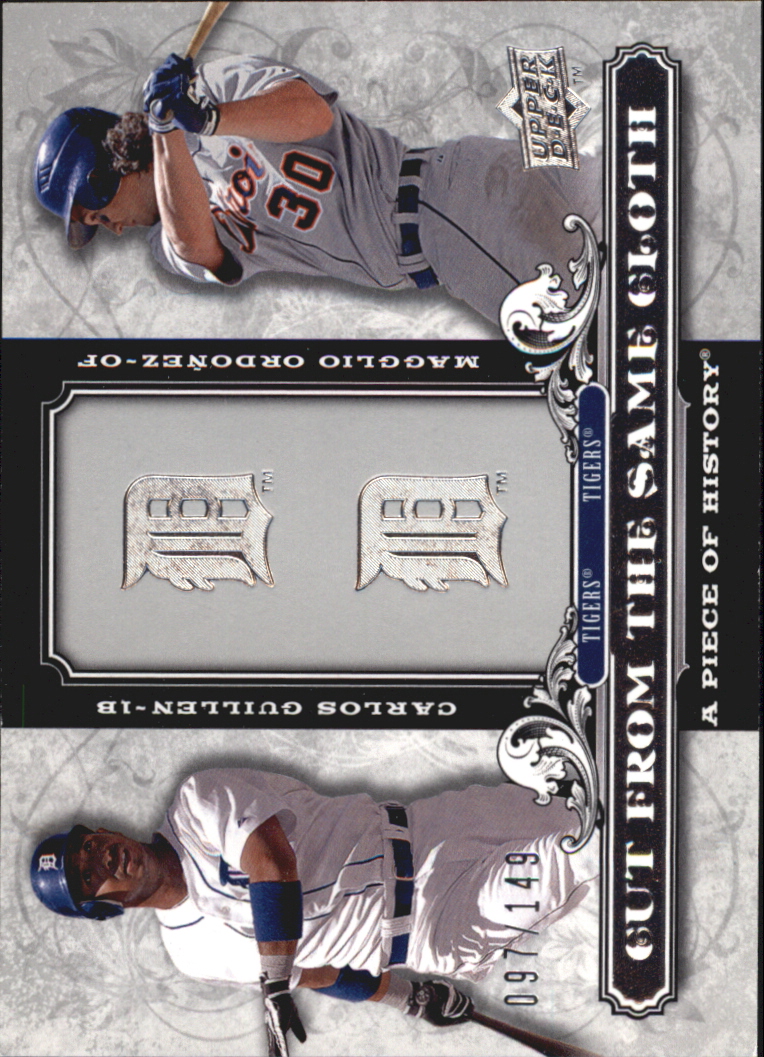 2008 UD A Piece of History Cut From the Same Cloth Silver #OG Carlos Guillen/Magglio Ordonez