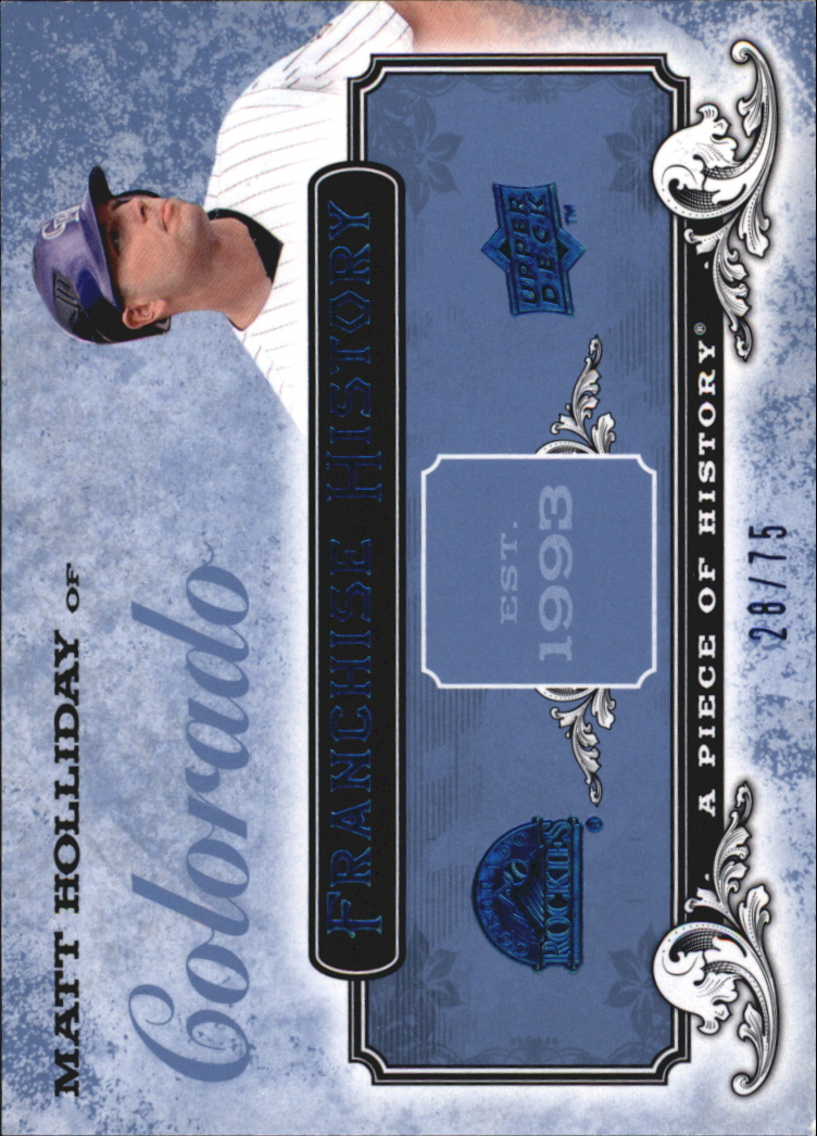 2008 UD A Piece of History Franchise History Blue #FH18 Matt Holliday