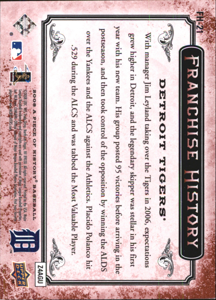 2008 UD A Piece of History Franchise History Red #FH21 Ivan Rodriguez back image