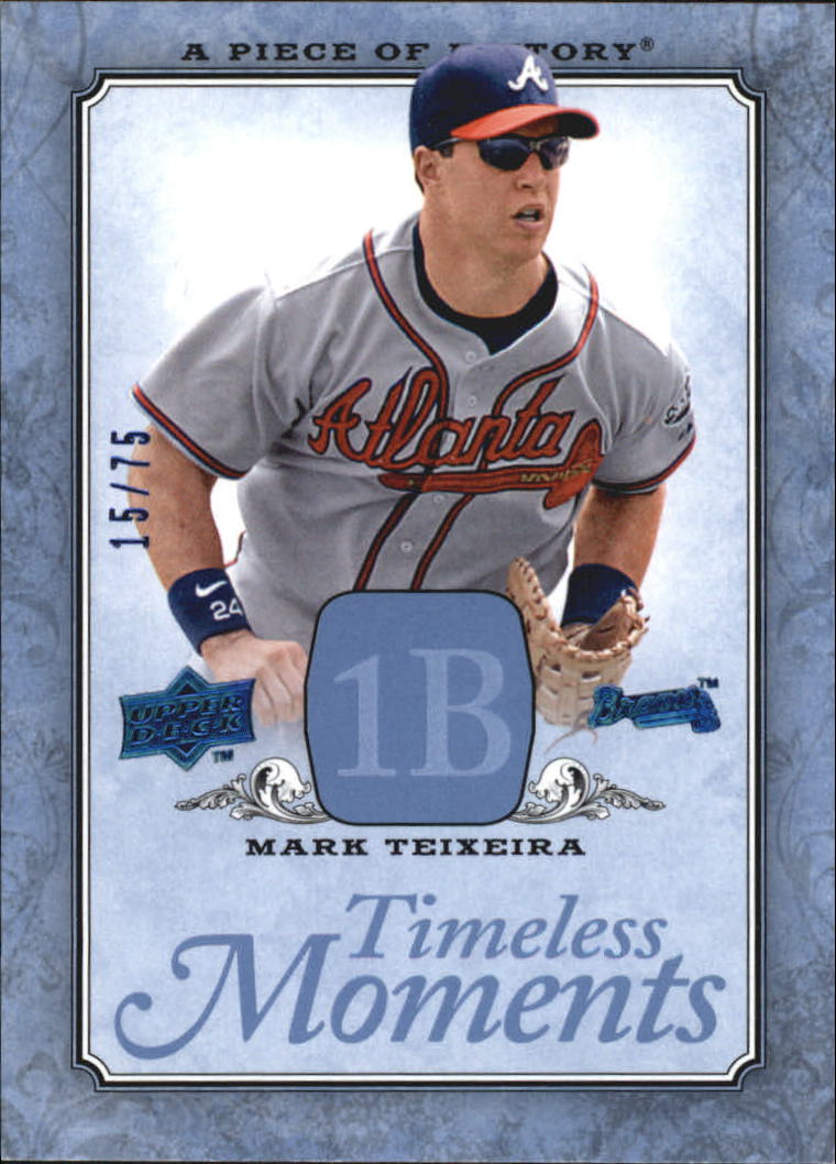2008 UD A Piece of History Timeless Moments Blue #5 Mark Teixeira