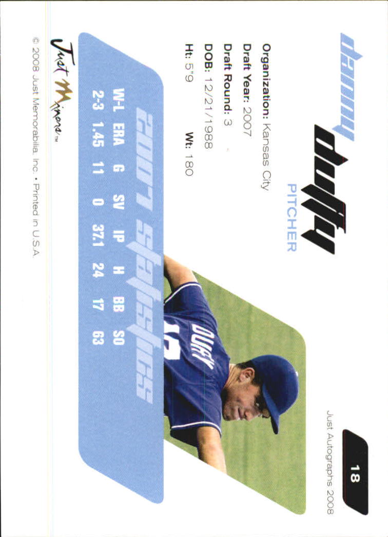 2008 Just Autographs #18 Danny Duffy back image