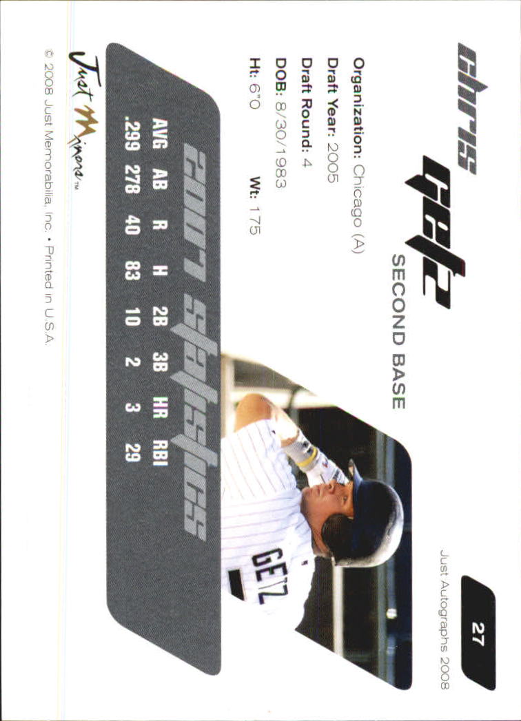 B6603- 2008 Just Autographs Baseball Card #s 1-80 -You Pick- 15+ FREE US SHIP - Picture 23 of 59
