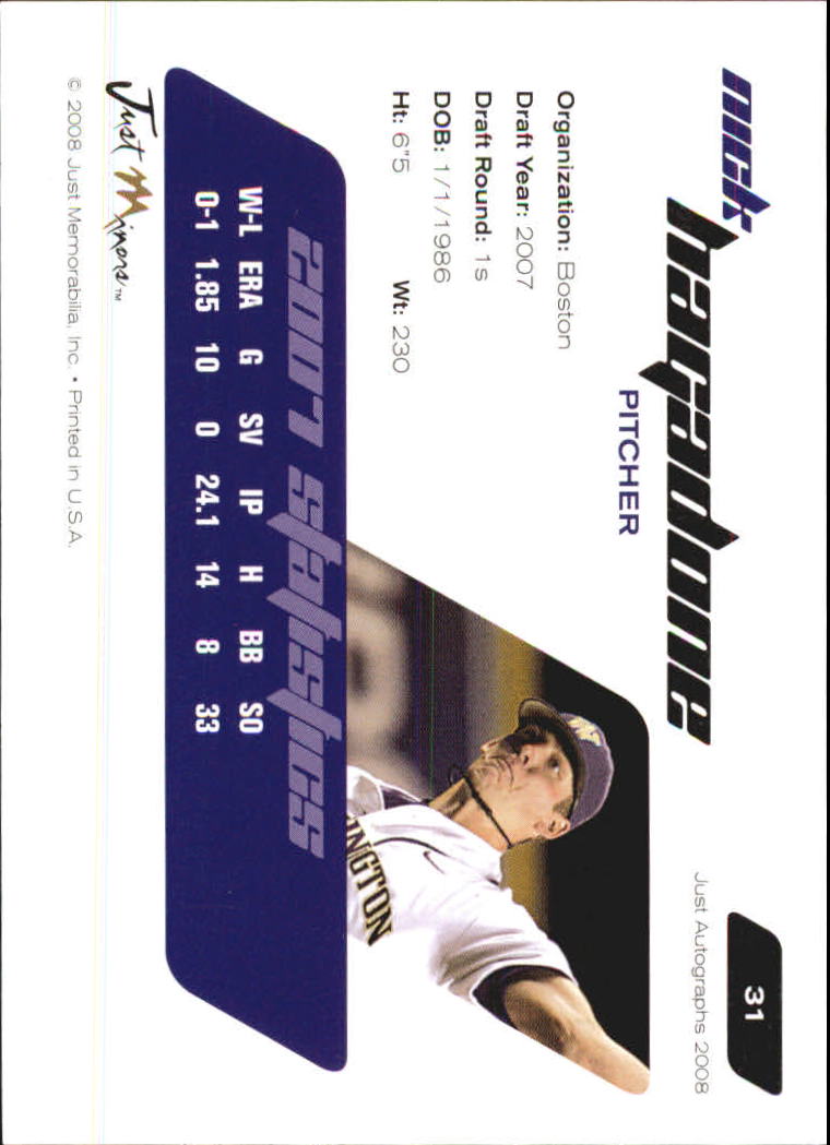 B6603- 2008 Just Autographs Baseball Card #s 1-80 -You Pick- 15+ FREE US SHIP - Picture 27 of 59