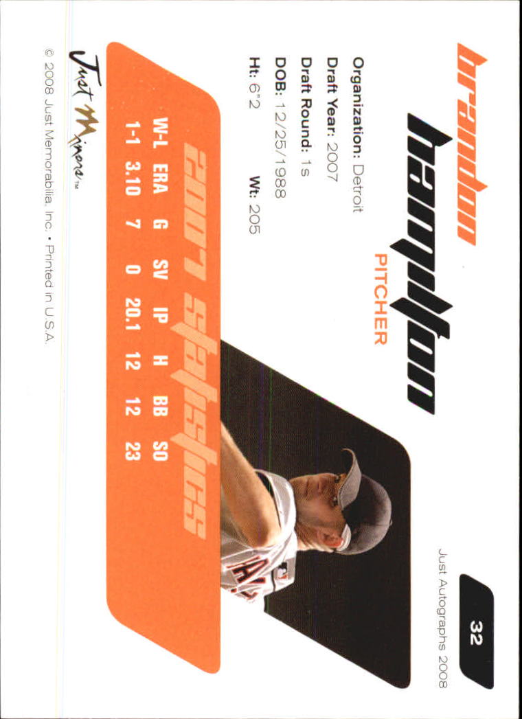 B6603- 2008 Just Autographs Baseball Card #s 1-80 -You Pick- 15+ FREE US SHIP - Picture 65 of 159