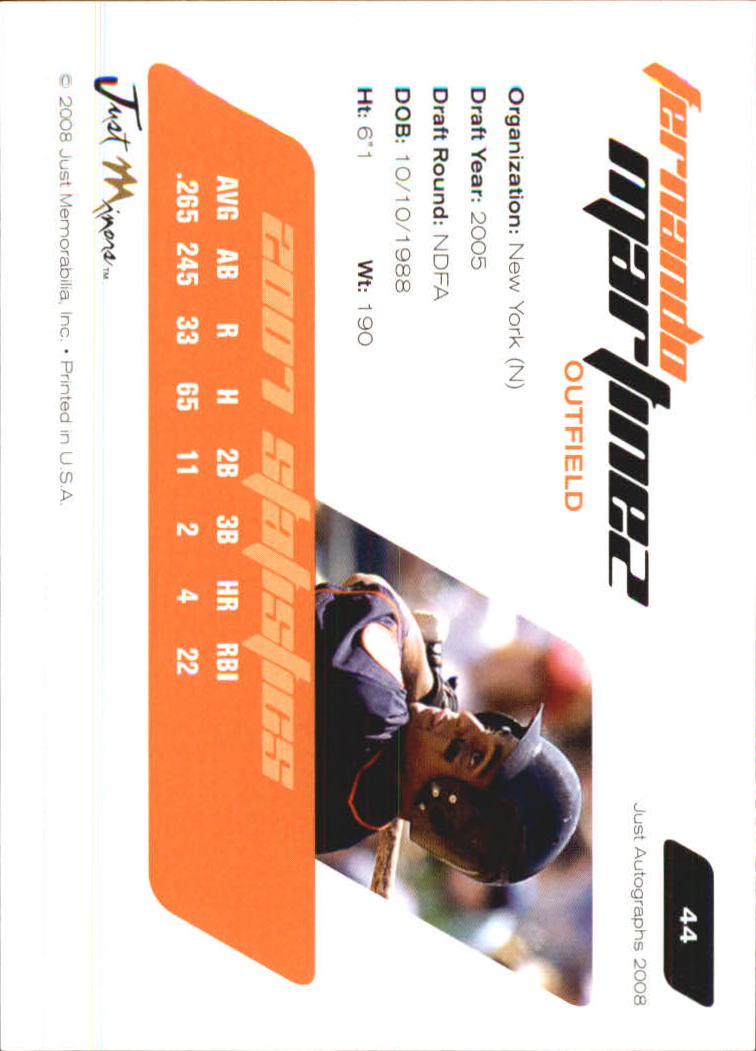 B6603- 2008 Just Autographs Baseball Card #s 1-80 -You Pick- 15+ FREE US SHIP - Picture 31 of 59