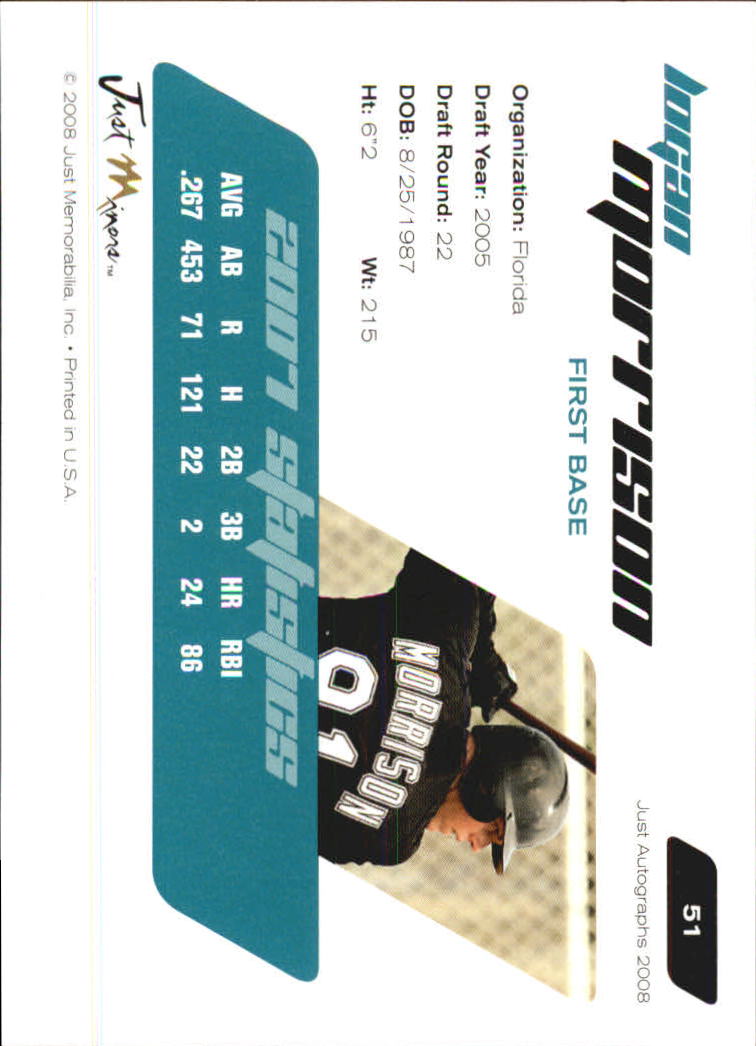 B6603- 2008 Just Autographs Baseball Card #s 1-80 -You Pick- 15+ FREE US SHIP - Picture 35 of 59