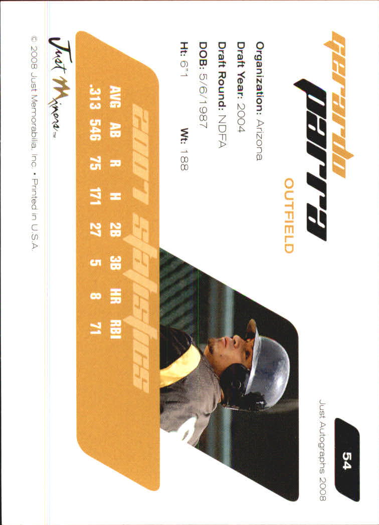 B6603- 2008 Just Autographs Baseball Card #s 1-80 -You Pick- 15+ FREE US SHIP - Picture 39 of 59