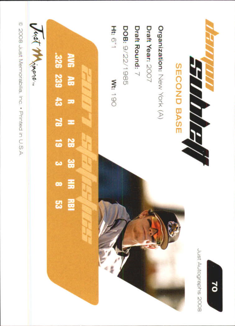 B6603- 2008 Just Autographs Baseball Card #s 1-80 -You Pick- 15+ FREE US SHIP - Picture 49 of 59