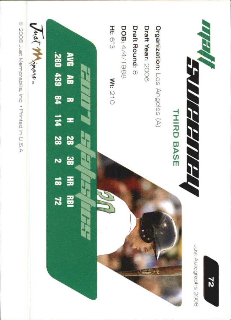 B6603- 2008 Just Autographs Baseball Card #s 1-80 -You Pick- 15+ FREE US SHIP - Picture 51 of 59