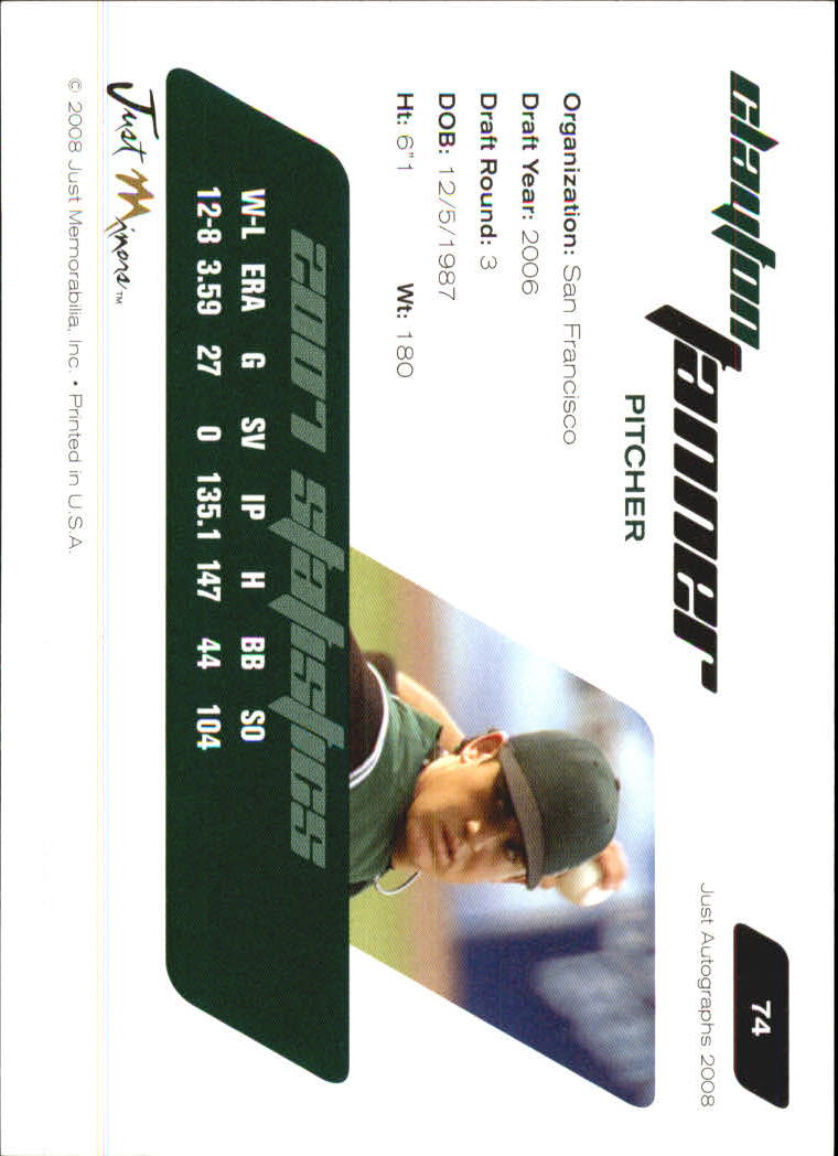 B6603- 2008 Just Autographs Baseball Card #s 1-80 -You Pick- 15+ FREE US SHIP - Picture 53 of 59