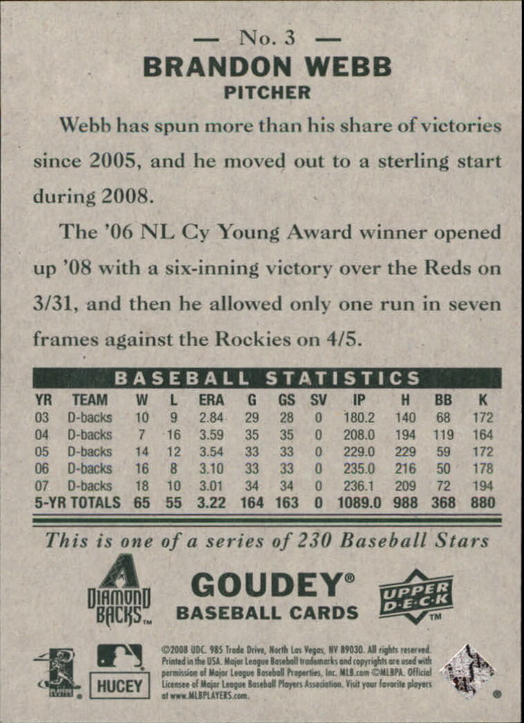 A1813- 2008 Upper Deck Goudey BB Card #s 1-200 -You Pick- 15+ FREE US SHIP - Picture 7 of 387