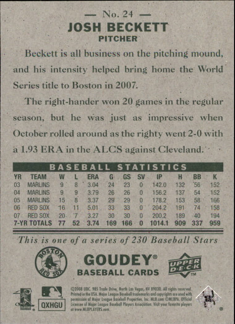 A1813- 2008 Upper Deck Goudey BB Card #s 1-200 -You Pick- 15+ FREE US SHIP - Picture 47 of 387